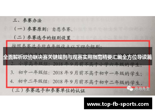 全面解析欧协联决赛关键规则与观赛实用指南精要汇编全方位导读篇 全面解析欧协联决赛关键规则与观赛实用指南精要汇编全方位导读篇
